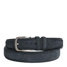 Cintura Uomo in Camoscio Blu 3,5cm - Made in Italy