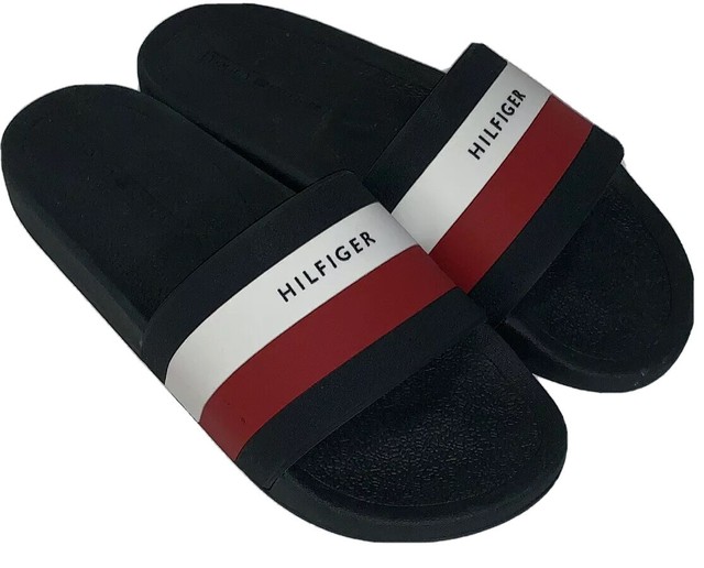 TOMMY HILFIGER - OBIE - Men's SLIP ON SLIDES SANDALS - NAVY - Size 10 | eBay | Slide sandals 