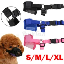 Adjustable Dog Muzzle Mouth Cover Mesh Mask NoBarking Anti Bite Chewing Pet Cats