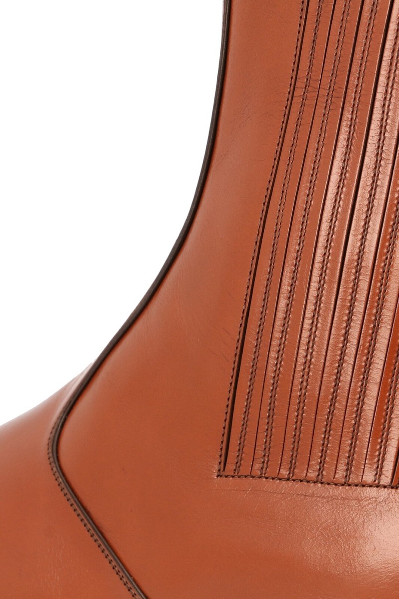 CELINE Jacno Calfskin Leather Chelsea Boots in Caramel Size