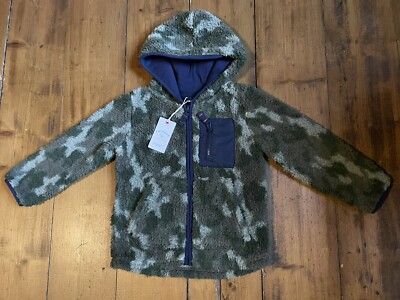 BNWT Fat Face Green Camouflage Zip Through Hoodie Jacket 3-4