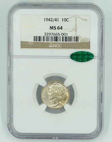 1942/41 NGC & CAC MS64 Mercury Dime
