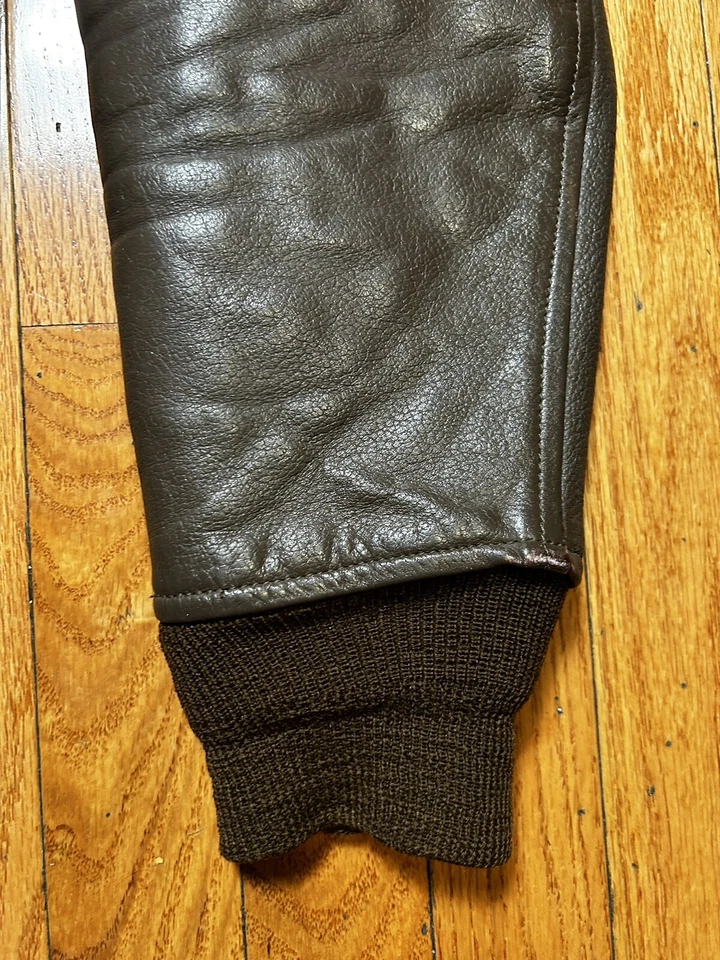 CHAQUETA DE VUELO DE CUERO DE COLECCIÓN AÑOS 60 G-1 EE. UU. Marina Ralph Edwards ropa deportiva Hombres 40 Foto 3 de 4