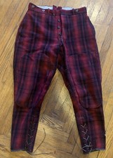 Woolrich Wool Mackinaw Hunting Pants Buffalo Plaid Mens 32x30 Vintage 1940s