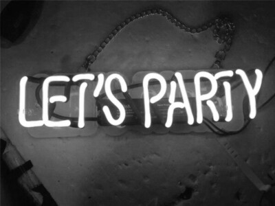 17'' Let's Party White Acrylic Neon Sign Light Lamp Visual Beer Bar Glass Club JY