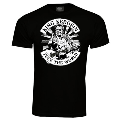 King Kerosin Fuck the World T-Shirt Rockabilly Oldschool Sugar Skull Schädel 