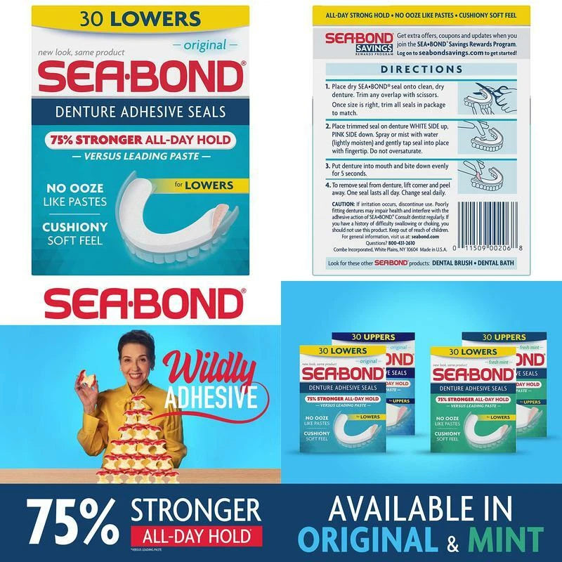 Sea Bond Secure Denture Adhesive Seals, Original