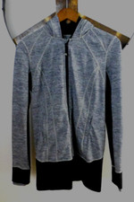 Lululemon Hooded Sweatshirt Jacket Heathered Gray Women's 8 Full Zip Pockets EUC