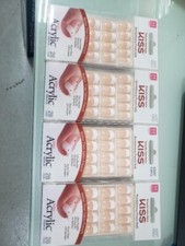 KISS Salon Acrylic French Nails Medium Length 62287 LOT OF 4---V4