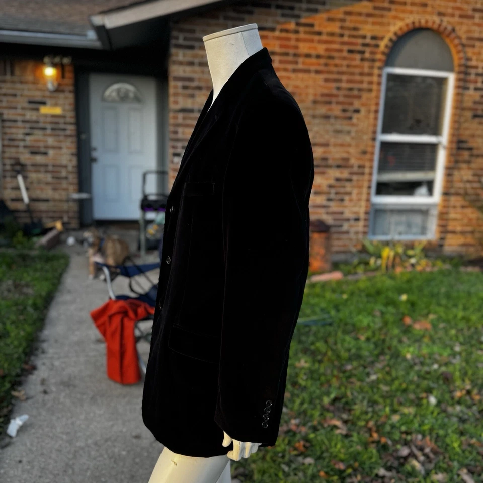 Abrigo deportivo blazer vintage de terciopelo para hombre Foto 4 de 4