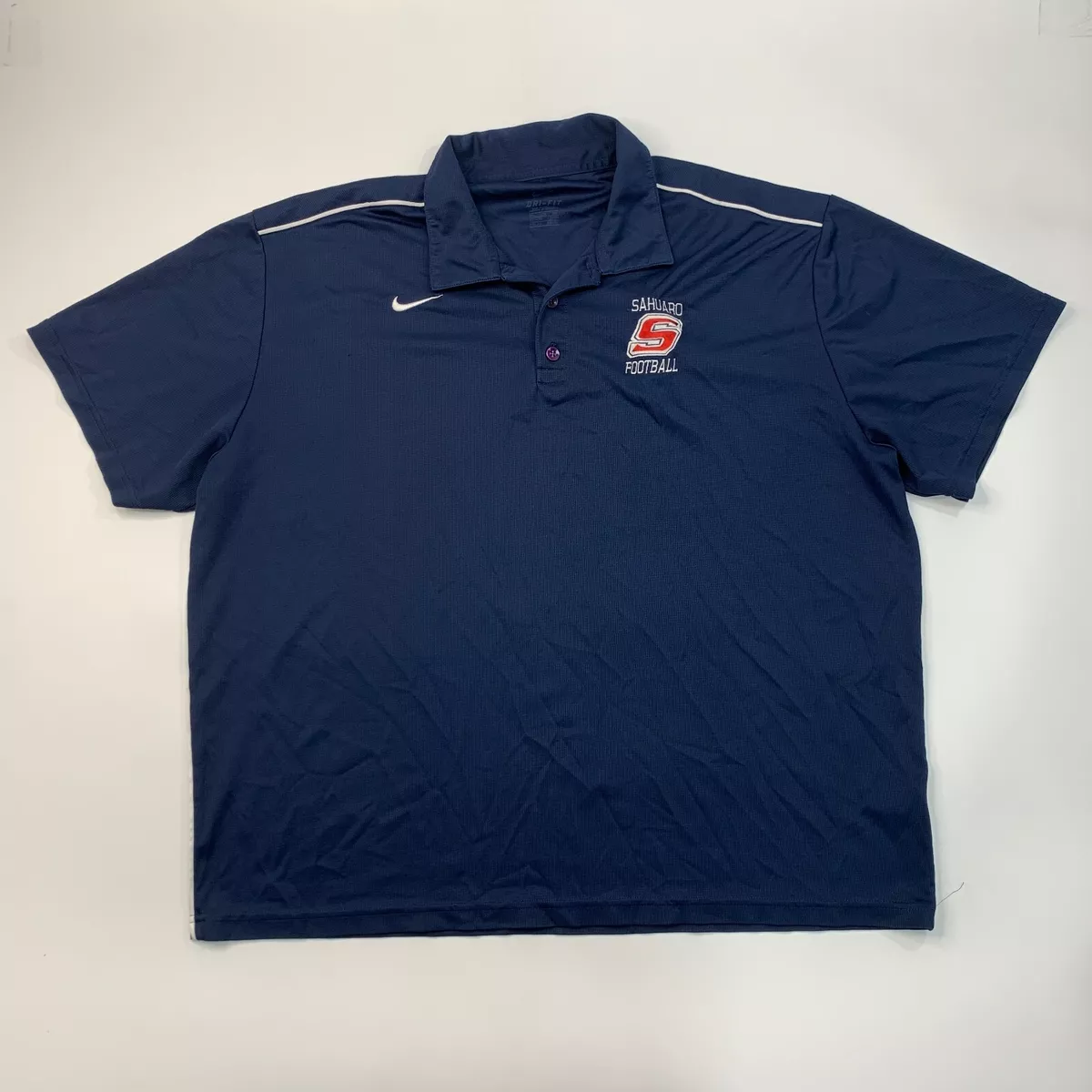 Nike Sahuaro Football Polo Shirt Men XXXL 3XL Navy Blue Performance Dri Fit