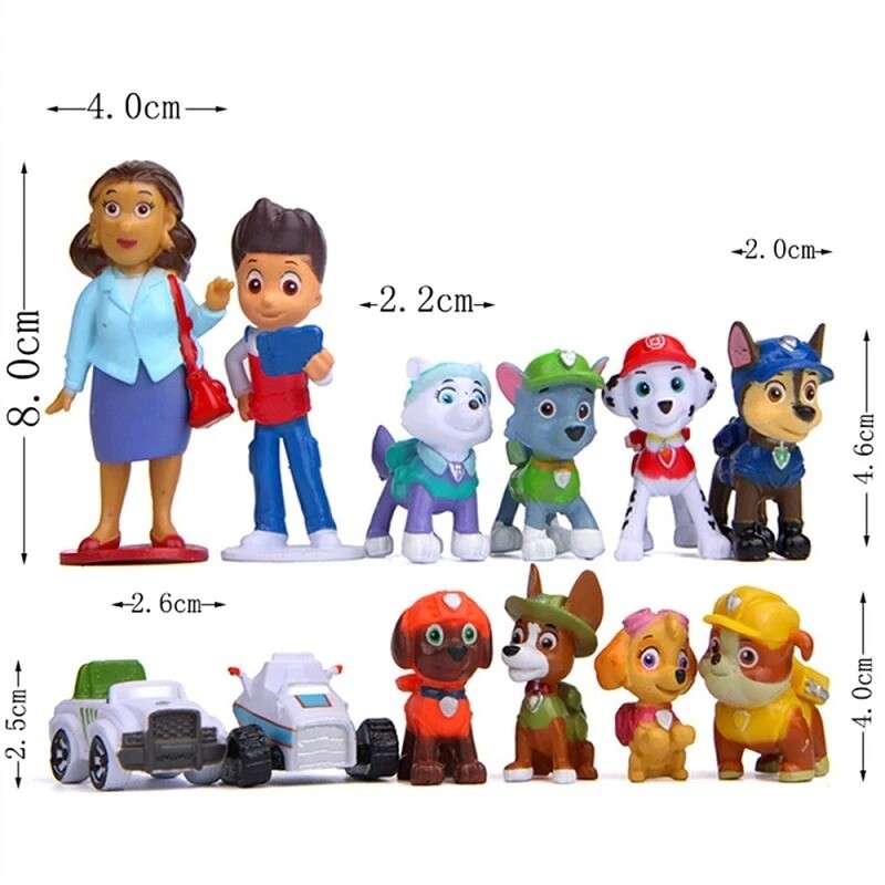Image 4 - 12 Pcs Original Paw Patrol 4-8 cm Action Figures Toy New Kid's Birthday Gift