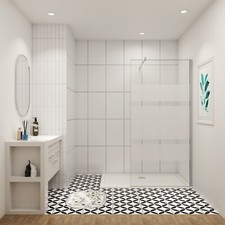6mm 190cm NANO Glas Walk in mit Milchstreifen Glaswand Duschabtrennung Dusche