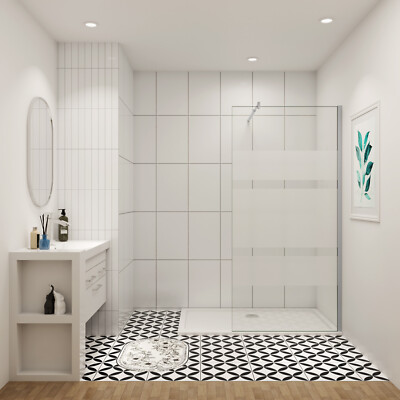 6mm 190cm NANO Glas Walk in mit Milchstreifen Glaswand Duschabtrennung Dusche