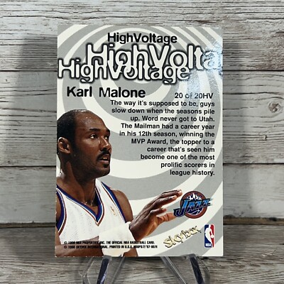 1997-98 NBA Hoops High Voltage Karl Malone Utah Jazz #20HV