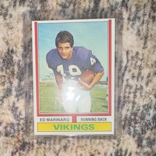 Topps 1974 Ed Marinaro #189 Base Set Rookie Minnesota Vikings NFL Football Card. rookie card picture