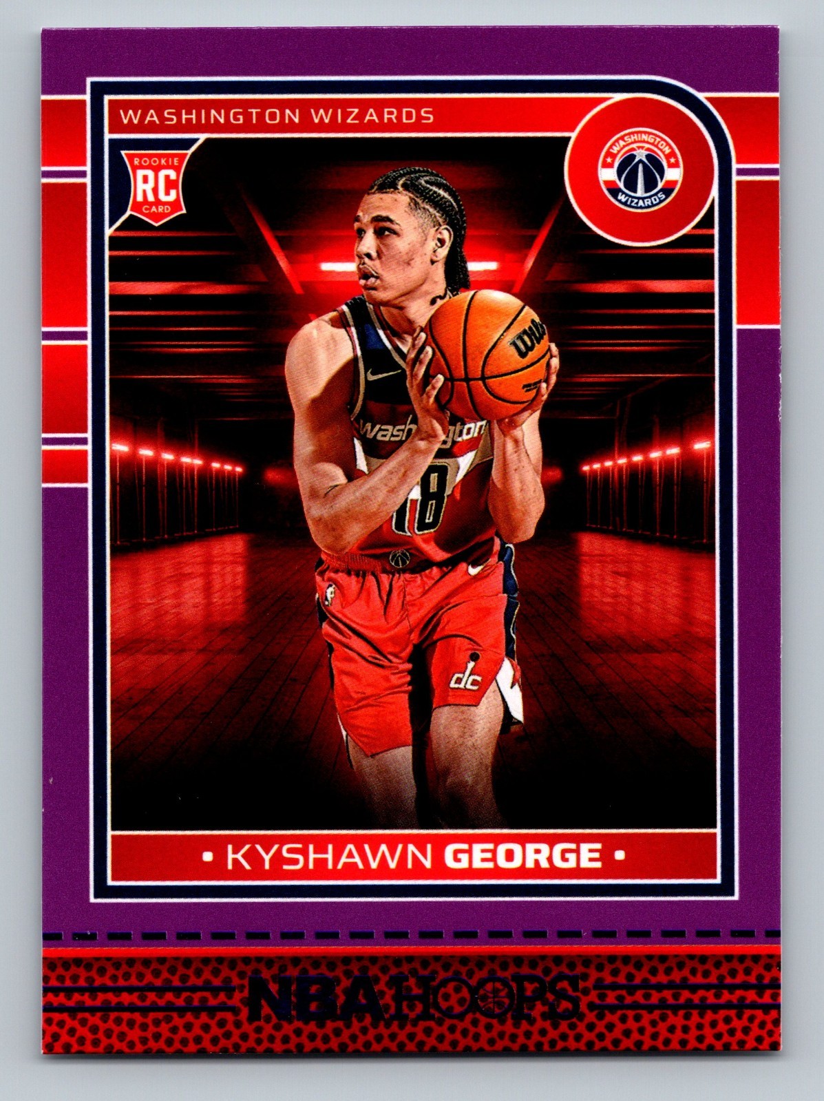 2024-25 Hoops Kyshawn George # 254 Rookie RC Purple Parallel.