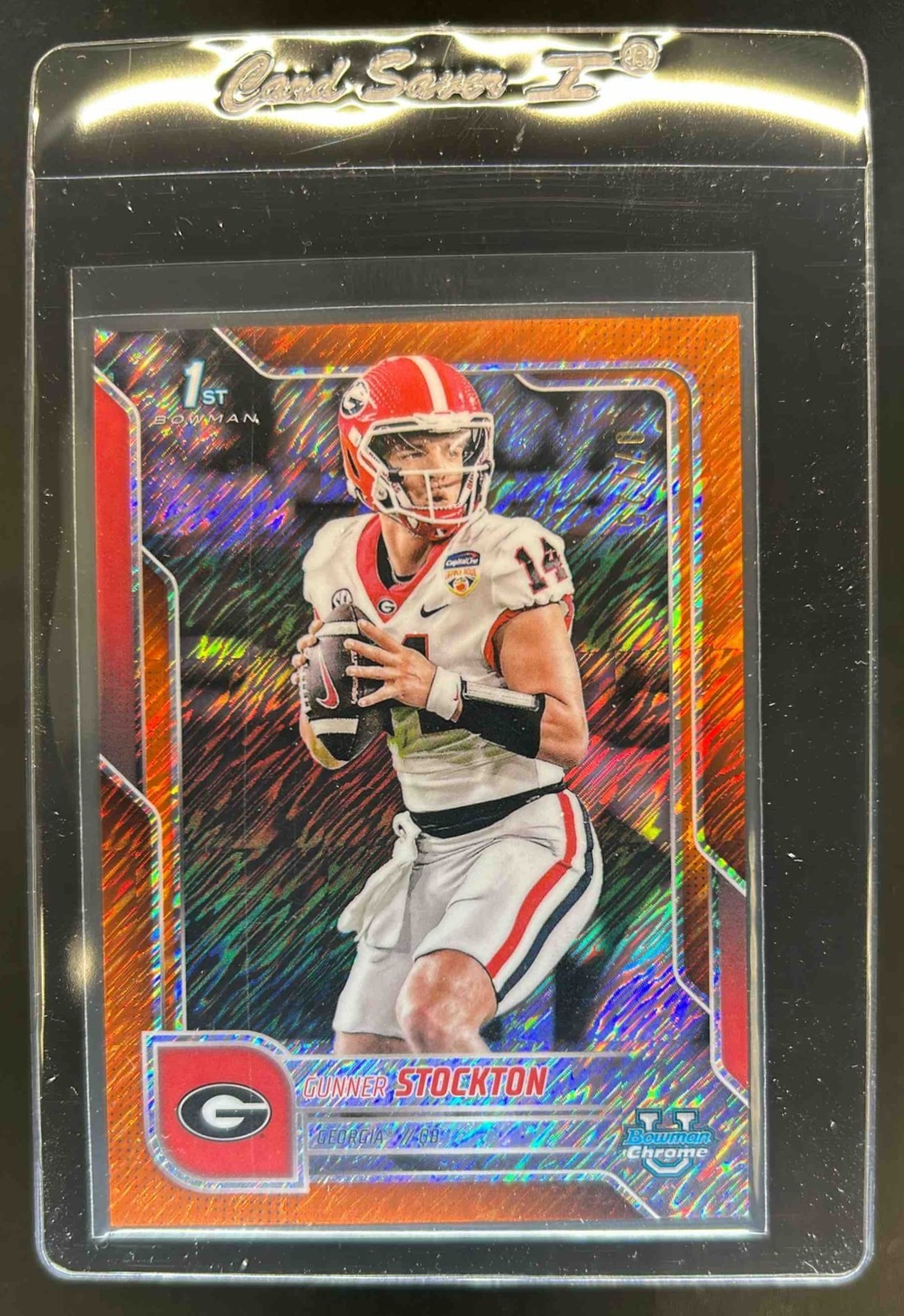 2025 Bowman Chrome U Gunner Stockton Orange Shimmer Refractor 1st Prospect #/25