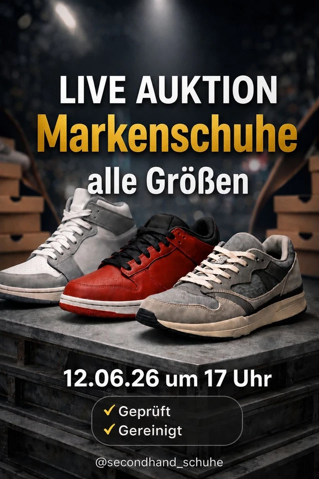 Markenschuhe Live Auktion | Alle Größen | Freitag um 17 Uhr geht es los!
