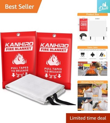 Home Kitchen Fire Blanket   39x39 in Fiberglass, Easy to Use, Safe & Reusable
