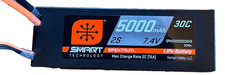 Spektrum 7.4V 5000 mAh 2S 30C Smart LiPo Battery Hardcase IC3 SPMX50002S30H3