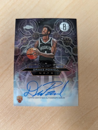 2025-26 Topps Chrome Drake Powell Chromograph RC Auto #CHR-DP Nets Rookie