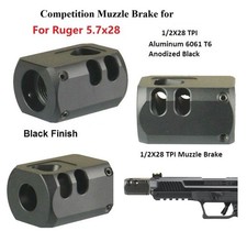 Al Black 1/2x28 TPI Muzzle Brake Compensator F Ruger 5.7x28mm Threaded Barrel