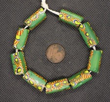 Perles MILLEFIORI Verre Murano Collier Bijou Ancien Afrique Venetian Glass Beads