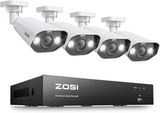 ZOSI 8CH8MP POE Security IP Camera System 4K NVR 2TB Audio Record Human Detect