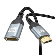 ZeniKon 4K HDMI Extender Cable 3FT Extension, High Speed 3.3FT, Grey 
