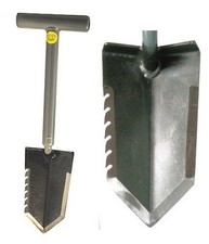 Lesche 1V WWMFG-TH18-SER-L Mini Sampson 18" T-Handle Shovel with Serrated Blade