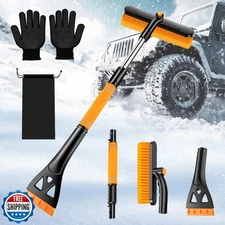 COFSODI Car Windshield Ice Scraper With Snow Brush, Snow Removal Squeegee For