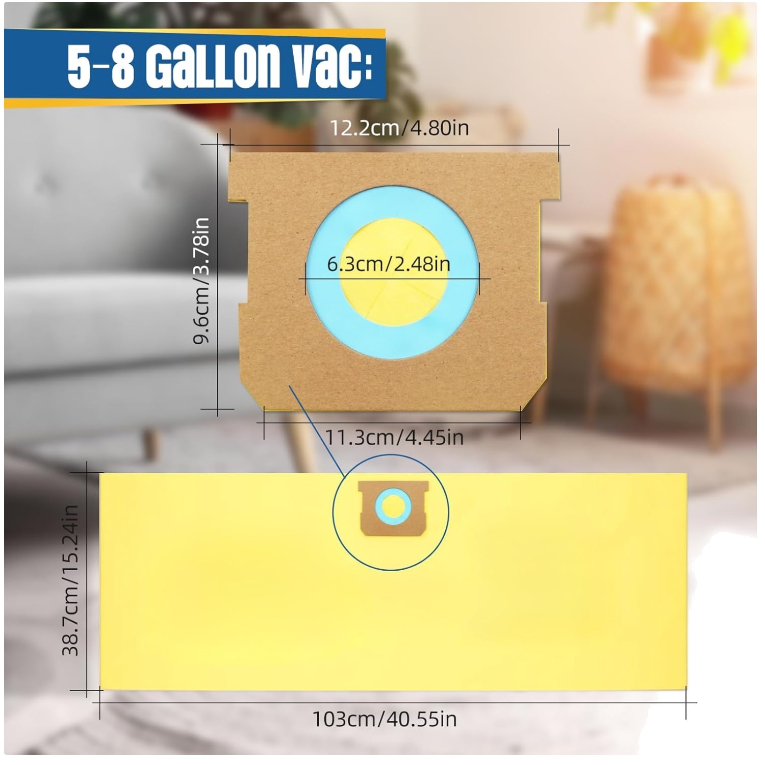 Wet Dry Vac Bags 10-14 Gallon, Shopvac Compatible - 12 Pack