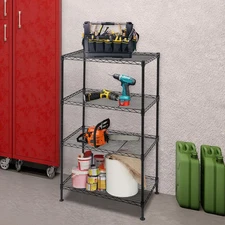 4-Tier Steel Freestanding Garage Storage Shelving Unit Black (19.69 In. W X 31.5