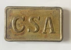 Civil War US Confederate "CS" CSA Lead Filled Brass Belt Buckle Plate