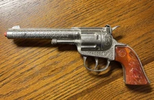 Vintage 1950'S Hubley Cap Gun “Rodeo” Model Classic 🔥 Amber Handle