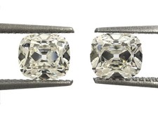PAIR 2.03 Carat Old Mine Diamonds GIA Certified J VS2 Natural for Earrings 3201.97 per carat