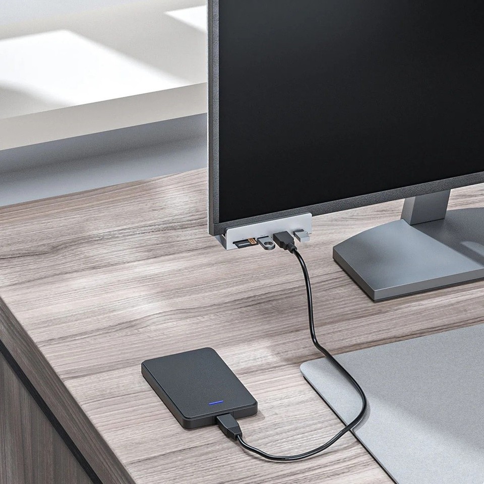 Hub USB 3.0 In Alluminio con Morsetto, Splitter USB A 4 Porte, Dati ...