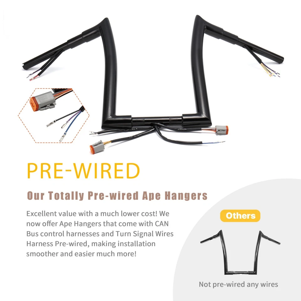 Manillar precableado Softail Dyna Road King Heritage 12"" elevación 1,5"" Fat 96-06 Foto 3 de 4