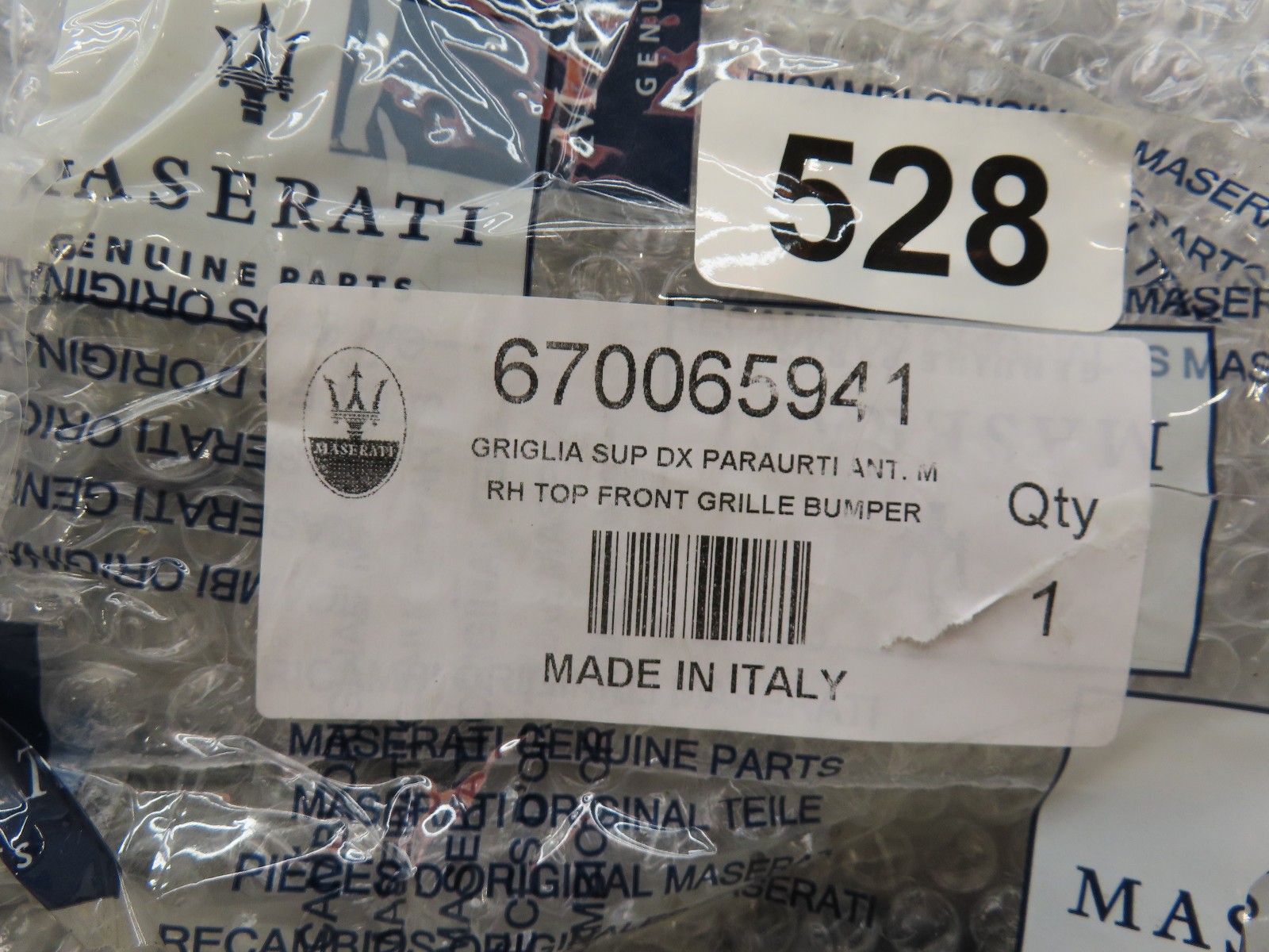 Maserati Levante 2017-2024 FRONT+RIGHT+LOWER Grille P/N 670041952