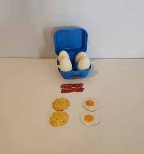 Vintage Fisher Price Fun with Food Bacon and Eggs Set