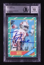 Jerry Rice Signed 1986 Topps #161 RC (BGS | Auto 10)
