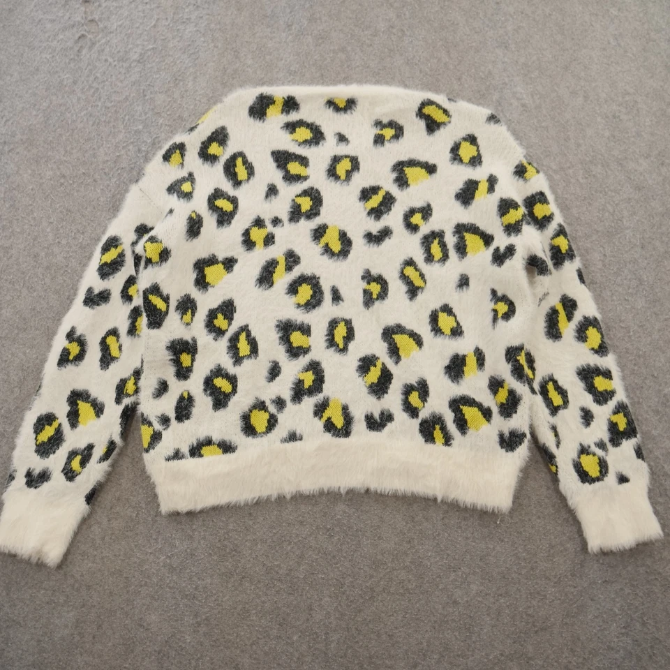 Suéter Express Mujer Grande Beige Estampado Guepardo Piel Pullover Crew Nuevo Foto 2 de 4