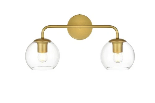 Elegant Lighting LD7321W19 Genesis 2 Light 10" Tall Bathroom - Brass - Picture 1 of 12