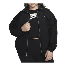 Nike Windrunner Women's Loose UV Woven Full-Zip Jacket Plus Size  Black/White 
