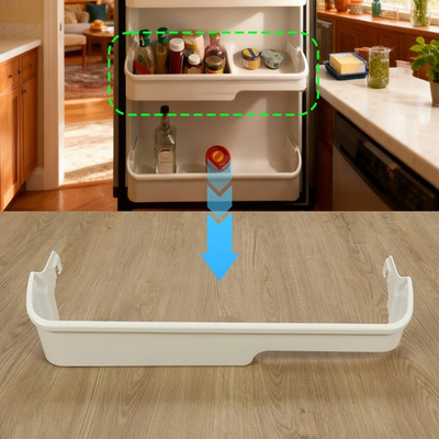 #ad White Door Bin Shelf Plastic For Frigidaire Refrigerator # 240337901 240337904 $19.58
