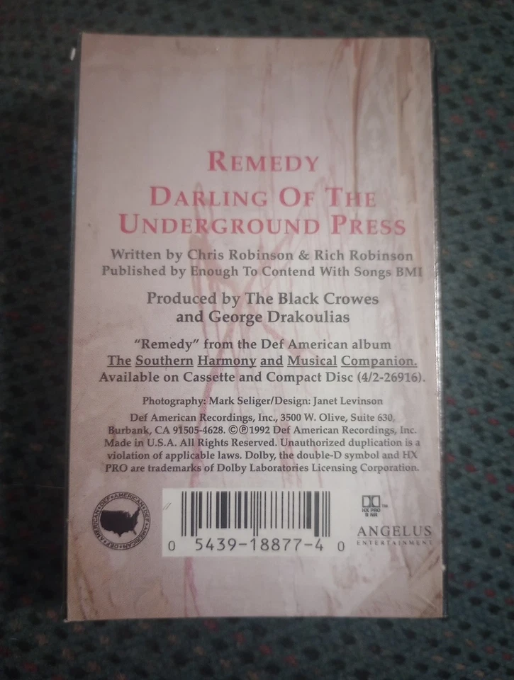 The Black Crowes Remedy Cassette Single seales - Image 2 of 2