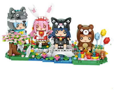 LOZ IDEAS wölfin katze hase bär, anime figuren mädchen 1662 1663 1664 1665