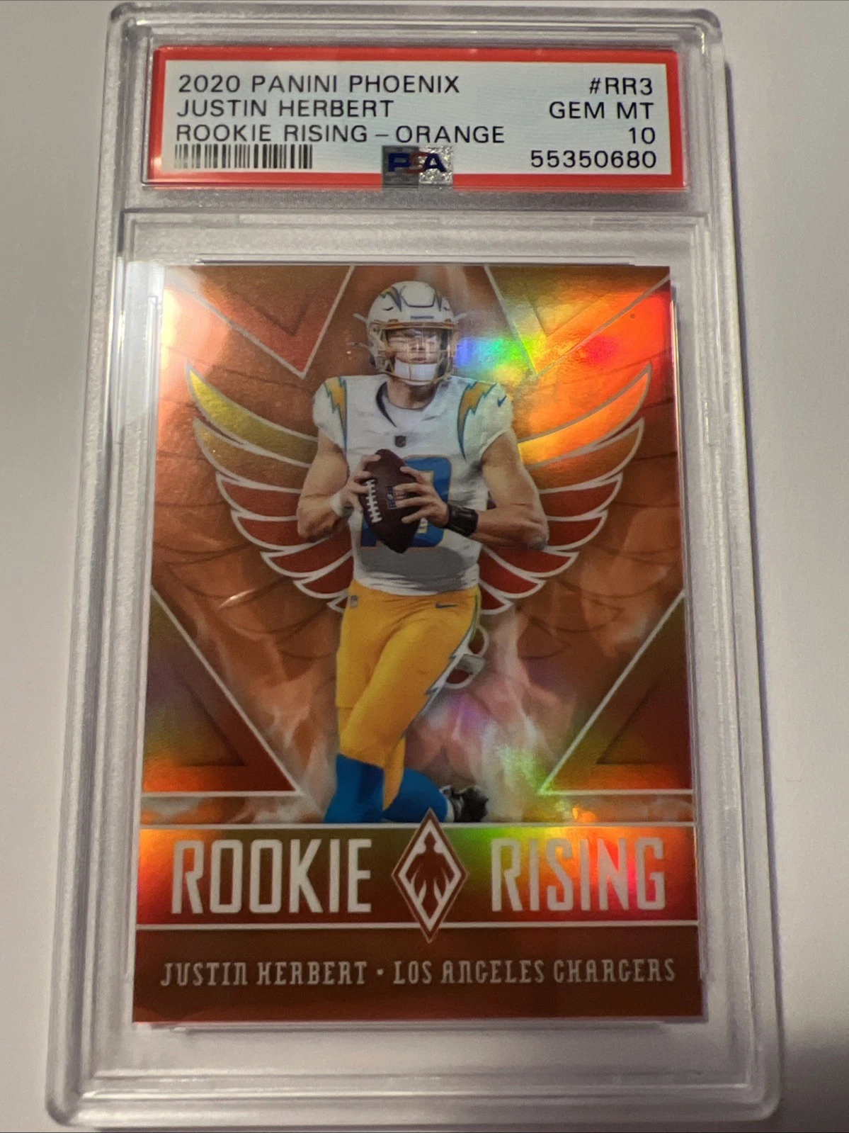 Justin Herbert Panini Phoenix Rookie Rising #RR3 Orange