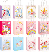 Xinstroe 12 StüCk PapiertüTen Kinder GeschenktüTen PartytüTen Einhorn PapiertüTe